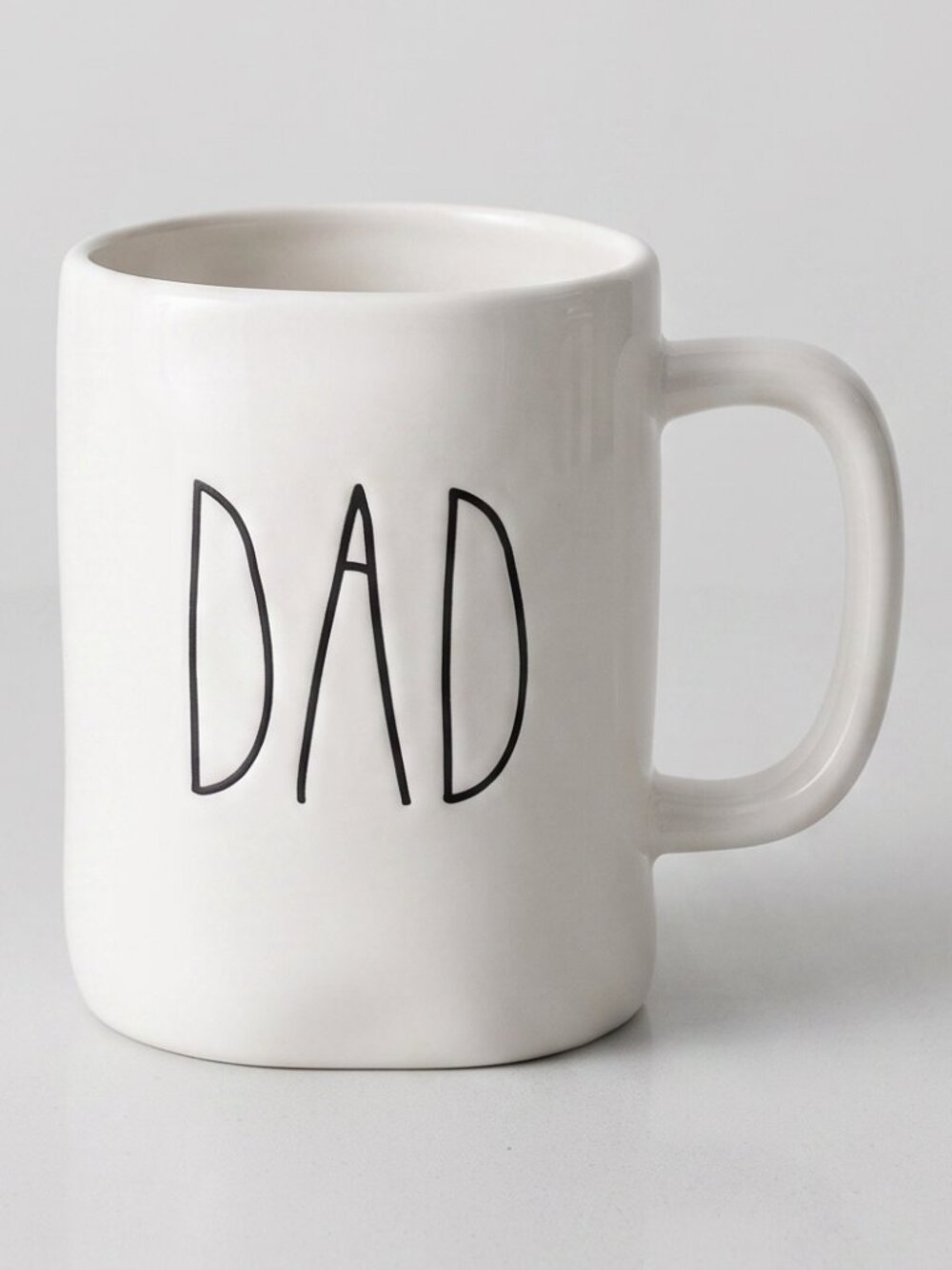 DAD White Ceramic Coffee Mug 12 oz Black Tall Lettering Father’s Day Gift Farmho